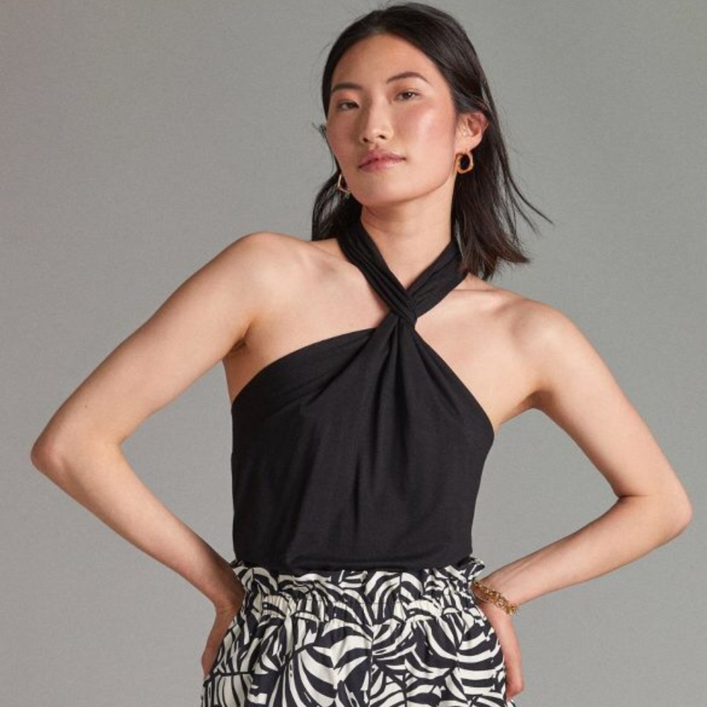 Anthropologie | TWIST-NECK HALTER TOP | Medium